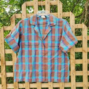 Vintage Plaid Button Up Shirt
